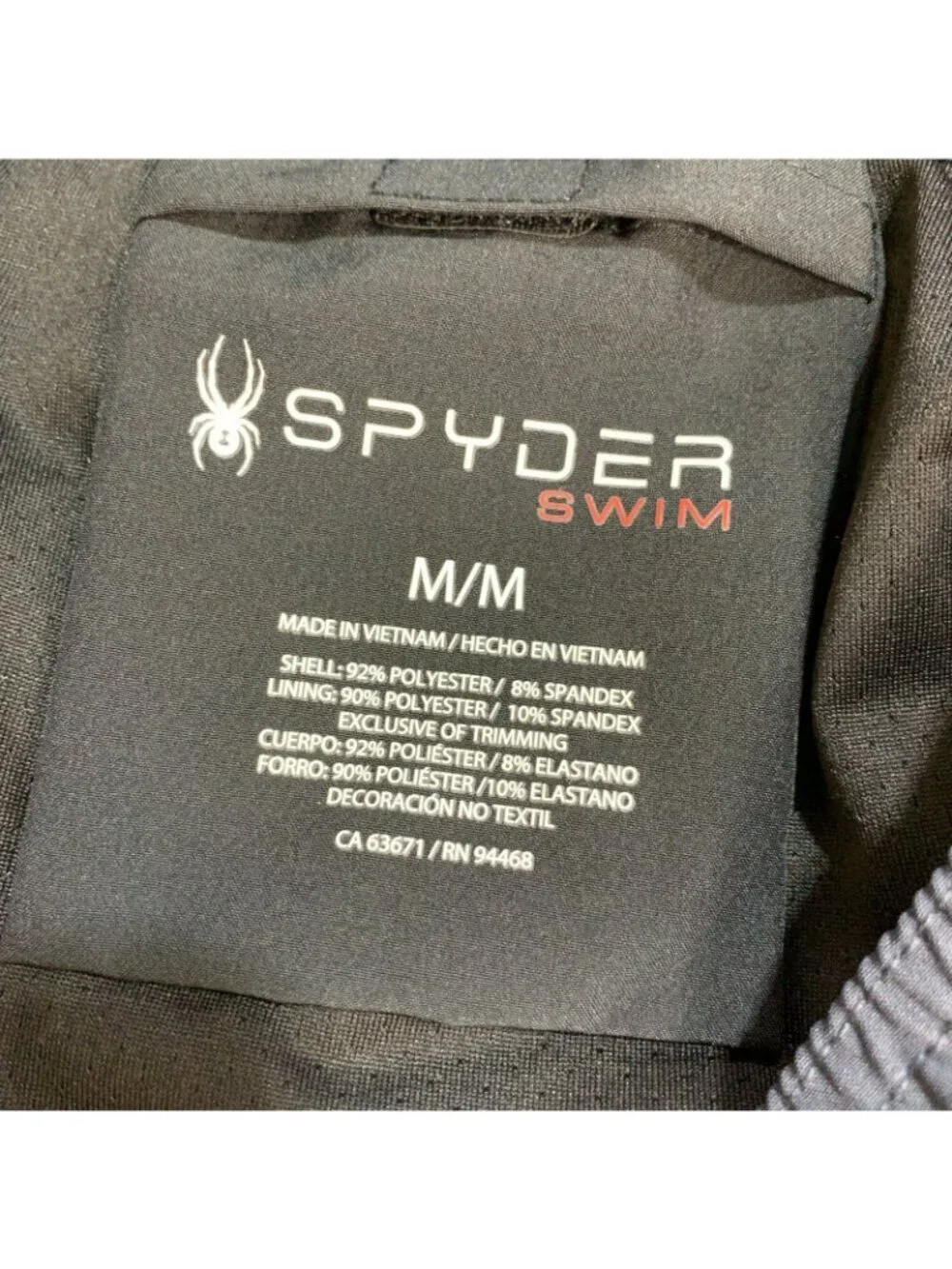 NWT Spyder Men's M Swim Shorts Black 7.5